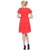Women's Short Sleeve V-neck and Ruffle Sleeve Tiered Dress - White Mark - 4 of 4