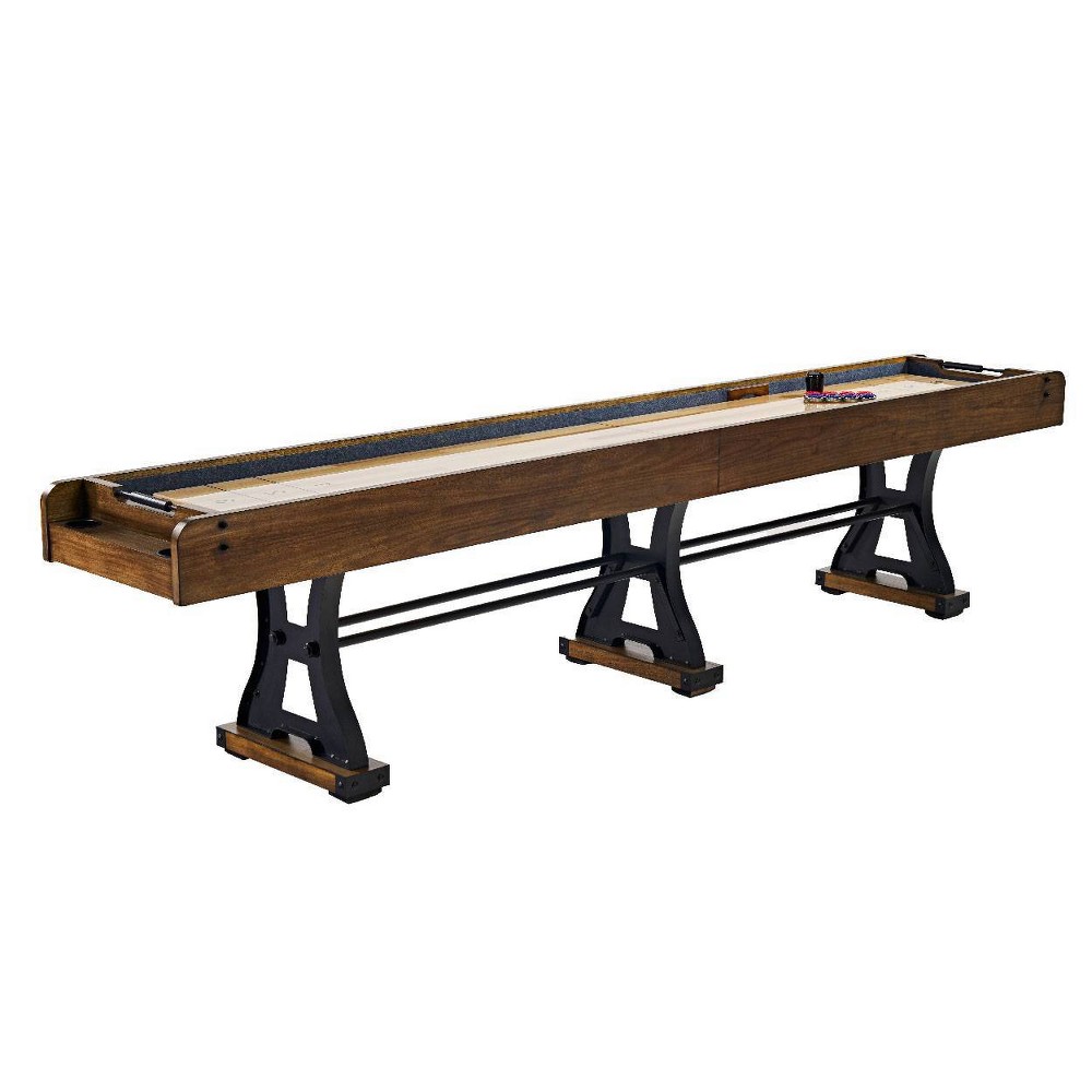 Barrington Billiards 12' Coventry Shuffleboard Table with Scratch Resistant Playfield and 8 Puck Set