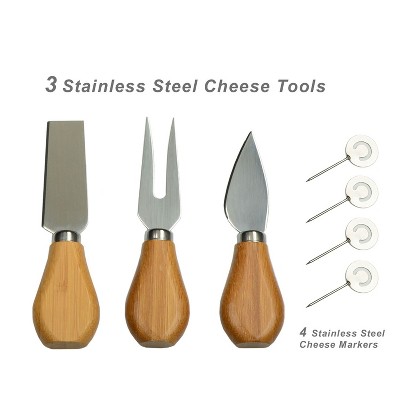 Multi-Level Bamboo Charcuterie Board with Cheese Knife Set