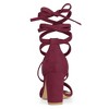 Allegra K Women's Back to College Open Toe Lace Up Chunky High Heels Strappy Sandals - 3 of 4