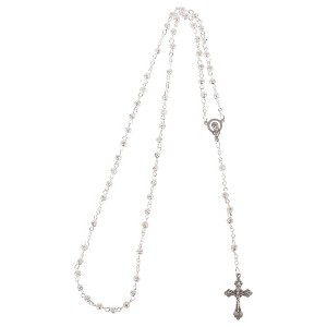 Dicksons Madonna Center Filigree Cross Silver Plated One Size Metal Rosary Necklace - 1 of 4