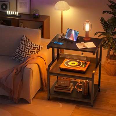 Aheaplus 30.3'' H x 23.6'' W Printer Stand with Charging Station And Wheels