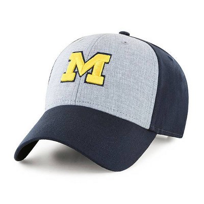 NCAA Michigan Wolverines Men's Essential Gray Heather & Fabric Washed Hat