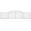 vidaXL Galvanized Iron Gabion Basket Set of 4 - Rectangular Arched Garden Barrier - 118.1x11.8x23.6/31.5 Inch - 4 of 4