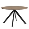 MAYEERTY 47-Inch Round Wooden Dining Table - Metal Frame, Fits 4-6 People for Kitchen, Dining & Living Room (Brown) - 4 of 4