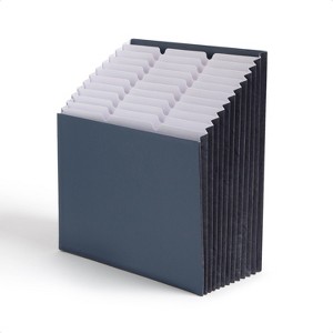 Smead Expanding 12-Pocket Stadium File, 12.75" x 13.75" x up to 11.75", Navy - 1 of 4