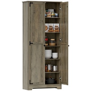 HOMCOM 72" Farmhouse Pantry Cabinet with Storage, Food Pantry Cabinet with Adjustable Shelves, Tall Storage Cabinet with 2 Doors - 1 of 4