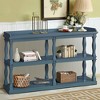 60 Inch Console Table, Narrow Entryway Table With 3-Tier Open Storage Spaces, Roman Column Effect Support Legs - 2 of 4