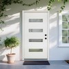 36 x 80 Fiberglass Entry Door with Brickmould, 4-Lite Frosted Glass - Contemporary Style for Home's Front Entrance - 2 of 4