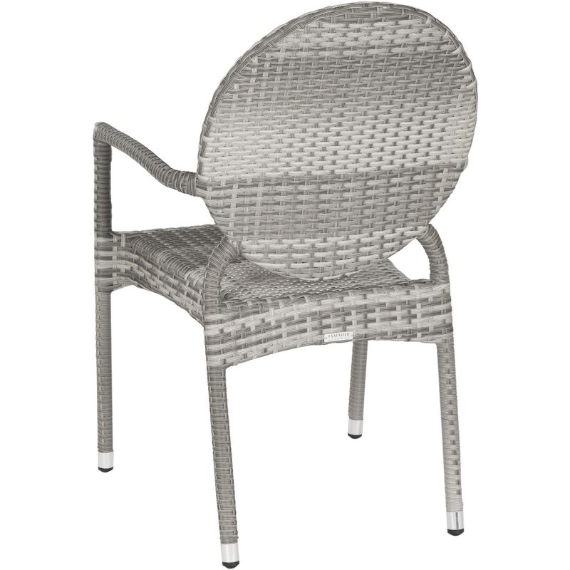 Valdez Indoor Outdoor French Bistro Stacking Arm Chair (Set of 2) - Grey - Safavieh., 5 of 7