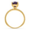 Pompeii3 2Ct Amethyst & Diamond Anniversary Engagement Ring 10k Gold Lab Created - 2 of 3