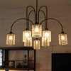 Rennnsan Elowyn 39" W 8 - Light Beaded  Crystal Modern Glam Dimmable Chandelier in Black - 2 of 4