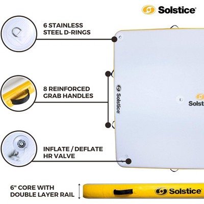 Solstice 10' x 10' White and Yellow Inflatable Floating Dock