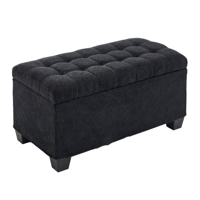 Vynxaria Storage Ottoman Bench, Foot Rest with Legs, End of Bed Bench, Storage Chest for Living Room, Bedroom, Entryway