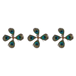 Unique Bargains Cat Feather Plaything Cat Wand Replacement Feathers Peacock Green 3 Pcs - 1 of 4