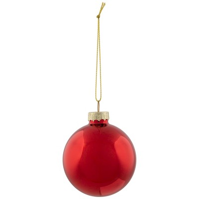 Red Matte and Shiny Glass Ball Christmas Ornaments Set of 9