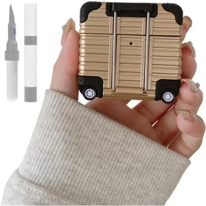 HTUTWOO for AirPods 4 Case,Fashion Cute Funny Suitcase Design Sturdy Shockproof Earphone Protect Case with Safety Lock for Women Men - 1 of 4