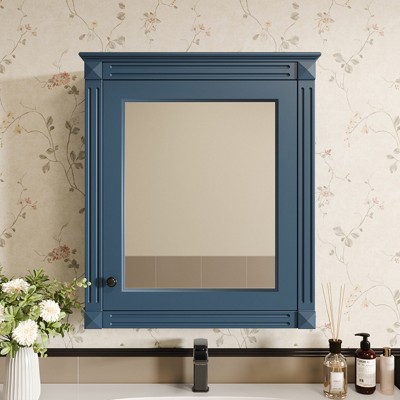 Wall Mounted Bathroom Storage Cabinet with Mirror Medicine Cabinet with Height Adjustable Shelf Toilet Space Saver Cabinet-The Pop Home