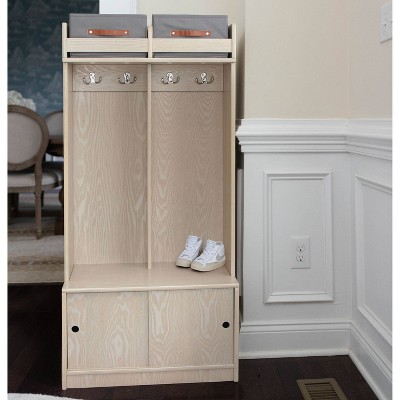 Premium Ivory Wooden Kids' Cubby with Storage Bins