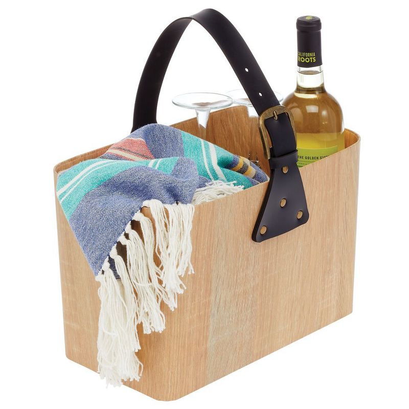 mDesign Rectangle Portable Basket with Attached Handle - Natural, 4 of 8