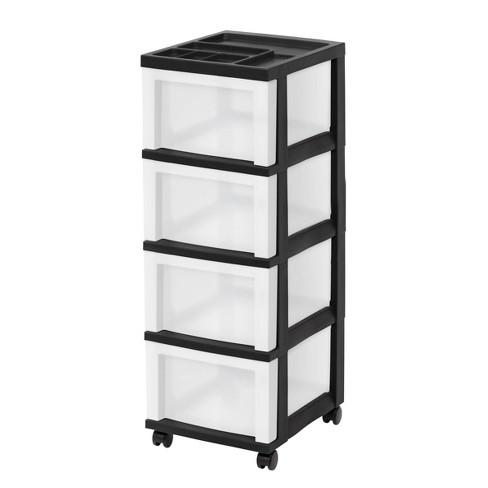 Iris 9 Drawer Storage Cart With Organizer Top Black : Target