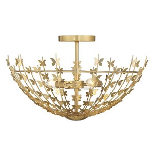 Savoy House Birch 3 - Light Semi-Flush Mount in  Burnished Brass - 1 of 3
