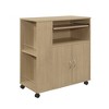 Kings Brand Furniture Alaina Kitchen Island Rolling Cart on Wheels with Storage Cabinet - 3 of 4