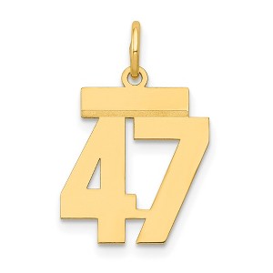 Black Bow Jewelry 14k Yellow Gold, Athletic Collection, Small Polished Number 47 Pendant - 1 of 4