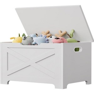 Storage Chest, Wooden Storage Bench with Safety Hinge, Easy Assembly, Large Toy Chest for Entryway, Living Room, Bedroom - 1 of 4