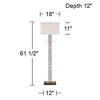 Possini Euro Design Nevada Modern 61 1/2" Tall Standing Floor Lamp Skinny Pole Pull Chain Brown Gold Metal Oil Rubbed Bronze Finish Living Room - 4 of 4