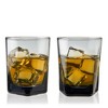 Viski Smoke Double Old Fashioned Crystal Tumblers Set of 2-Crystal Smoky Glass, Stylish Lowball Cocktail Glasses, Cocktail Glass Gift Set-10 oz, Gray - 4 of 4