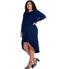 24seven Comfort Apparel Long Sleeve Dressy Tulip Skirt Knee Length Plus Size Dress - 2 of 4