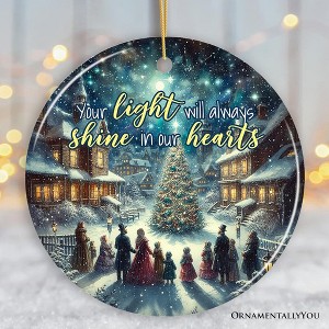 Your Light will Always Shine in Our Hearts Ornament, Enchanting Victorian Christmas Memorial Gift| OrnamentallyYou - 1 of 4