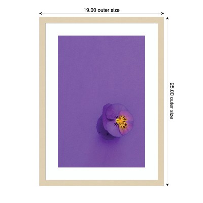 Lavender Pansy Framed Print with Natural Wood Frame
