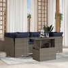 vidaXL Patio Sofa Set with Cushions Modular Outdoor Seating 7 Piece Poly Rattan - Gray - 2 of 4