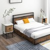 Tangkula Set of 2 Nightstand Compact Modern End Side Table w/ Sliding Doors - 3 of 4