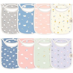KeaBabies 8-Pack Hallo Baby Drool Bibs , Baby Bibs for Boys, Girls, Pull-on Bibs for Baby Boy, Baby Girl, Baby Bib Unisex - 1 of 4