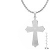 Steeltime stainless steel our father cross pendant. Color Options: Silver, Gold, Rose Gold, Black, Multi - 3 of 4