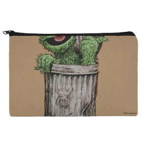 Sesame Street Vintage Oscar The Grouch Makeup Cosmetic Bag Organizer Pouch - 1 of 4