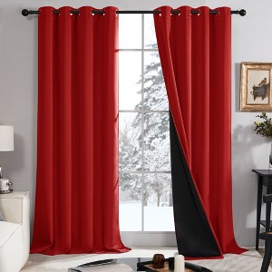 Deconovo 100% Blackout Grommet Curtains with Liner, 2 Panels - 1 of 4