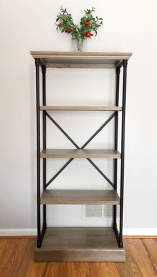 conway mixed material 4 shelf bookcase