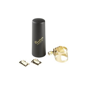 Vandoren Optimum Series Saxophone Ligatures Level 2 Bari Sax Gold Ligature with plastic cap, Fits V16 194744339394 - 1 of 2