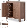 Garvee 30-Inch Farmhouse Storage Cabinet with X-Shaped Double Doors ¨C Oak Engineered Wood Sideboard with Adjustable Shelves, Brown - 2 of 4