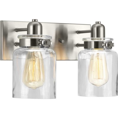 Brushed Nickel Apothecary Style Dimmable Bath Light