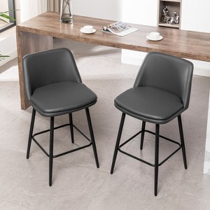 NicBex Counter Height Swivel Bar Stools Set of 2, 360°Swivel Upholstered Barstools with Metal Legs for Kitchen Island, Cafe - 1 of 4