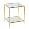 HomeRoots 23" Gold Glass Top Square End Table With Shelf - 4 of 4