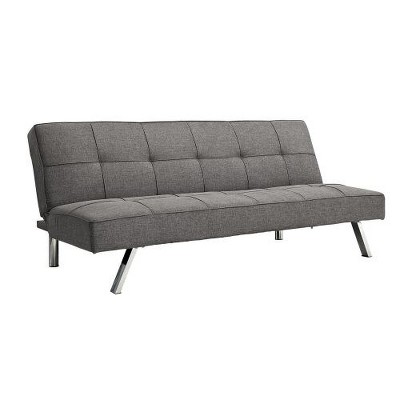 Fabric Two-seater Sofa, Foldable Sofa Bed With Adjustable Backrest, for Bedroom, Living Room, Small Room, Apartment, Office, Gray
