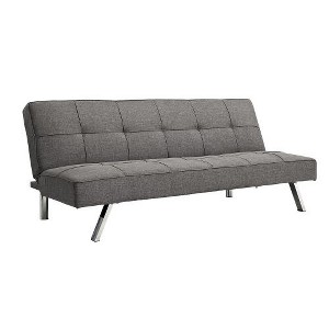Fabric Two-seater Sofa, Foldable Sofa Bed With Adjustable Backrest, for Bedroom, Living Room, Small Room, Apartment, Office, Gray - 1 of 4
