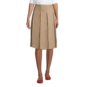 Lands' End Lands' End School Uniform Women's Solid Box Pleat Skirt Below the Knee - 1 of 2