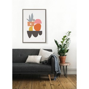 23" x 33" Sylvie Building Gardens by Kelly Knaga Framed Wall Canvas Gray - Kate & Laurel All Things Decor - 1 of 4